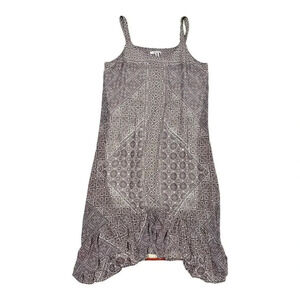 Zozo Grayish Aztec Print Shark Bite Midi Tank Dress XL